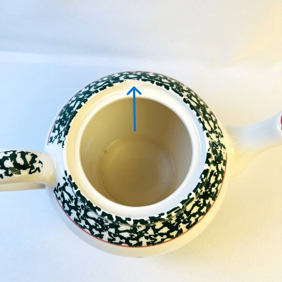 Furio La Primula Christmas Tree Vintage Teapot Spongeware Made in Italy - Picture 7 of 8